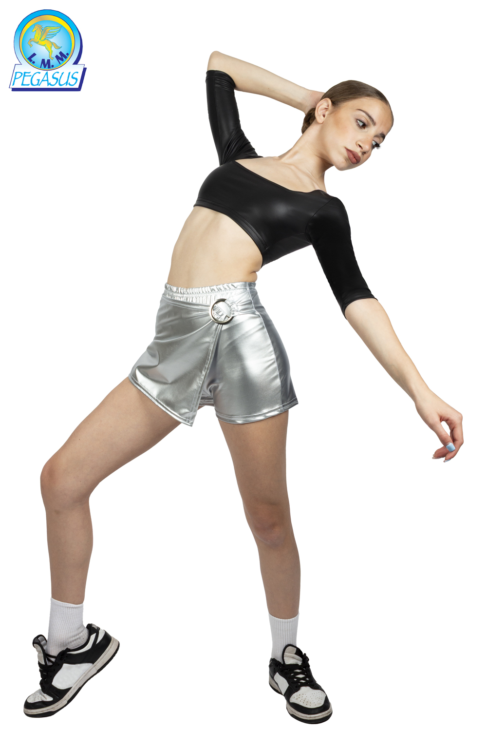 PANTALONCINO LACCATO LUCIDO A PORTAFOGLIO DONNA